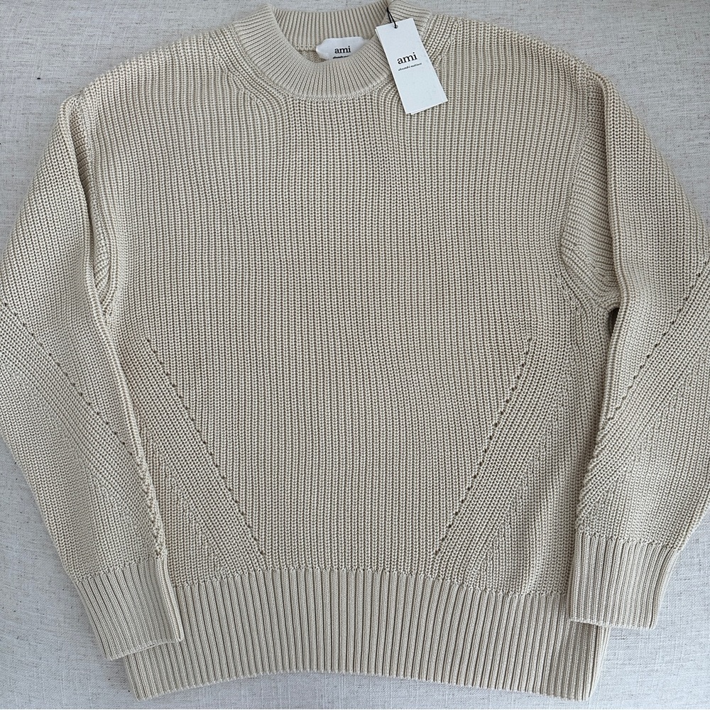 AMI Off-White Ribbed Boxy Sweater - Picture 5 of 5